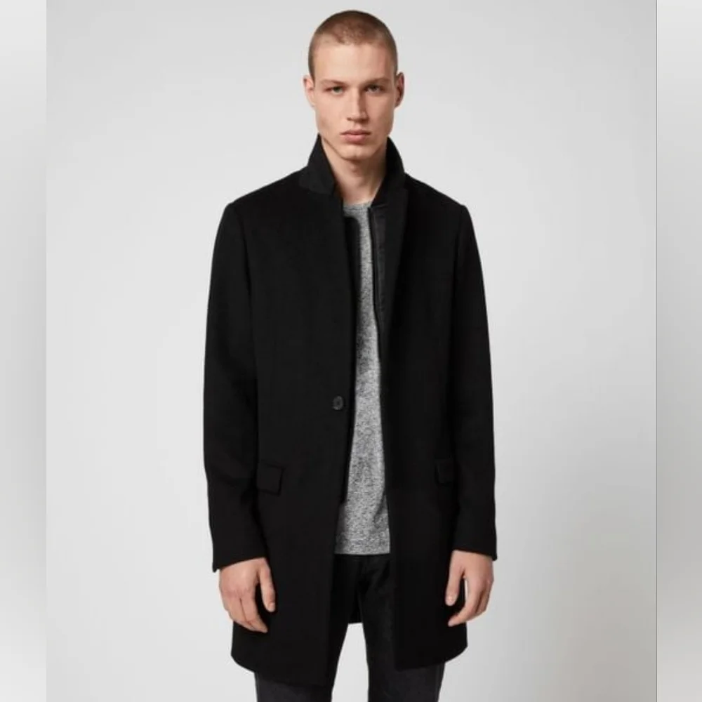 Allsaints Black Wool Coat - Picture 2 of 15